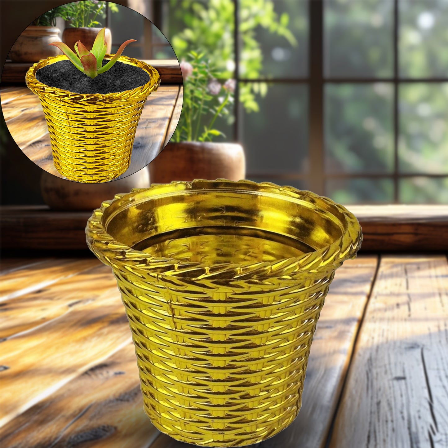Plastic Flower Valencia (Pot) Home And Stylish Indoor & Outdoor Planter (1 Pc)
