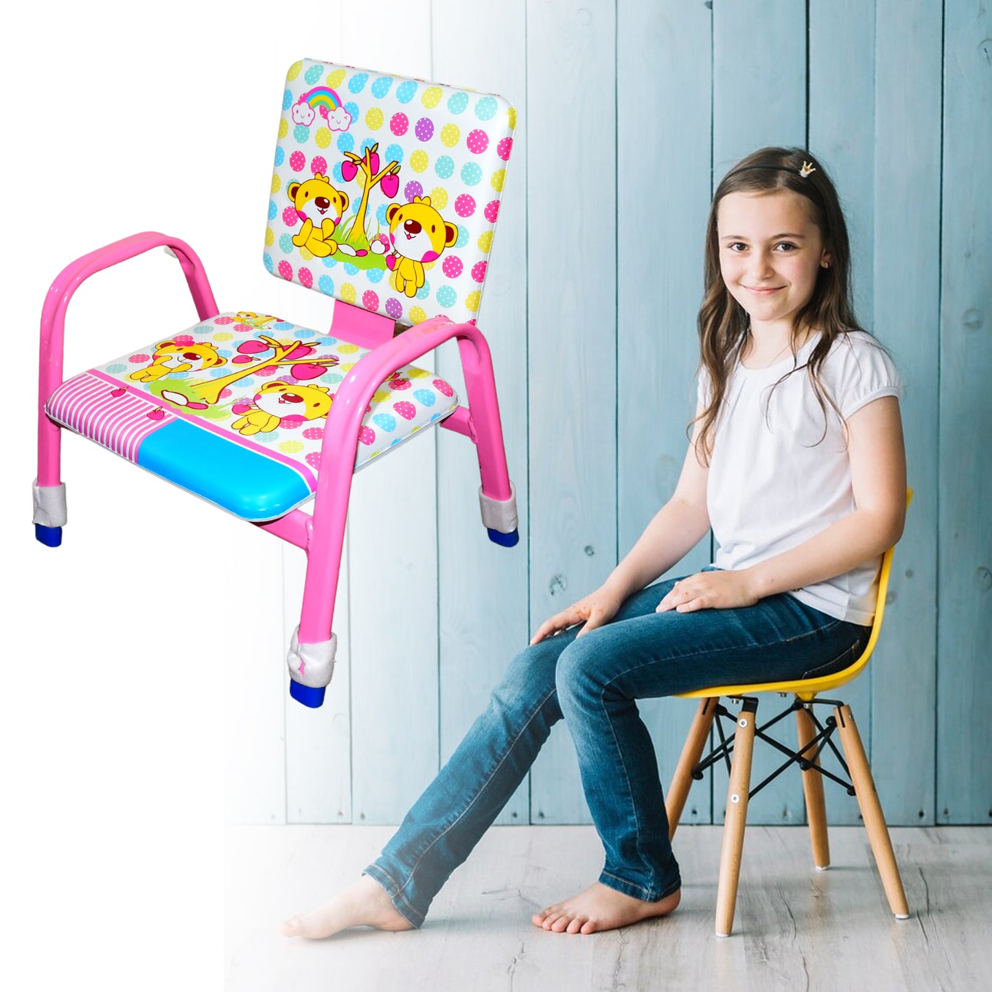 Cartoon Baby Chair Strong Steel Cushion Comfortable Baby Chair High Quality Chair (1 Pc)