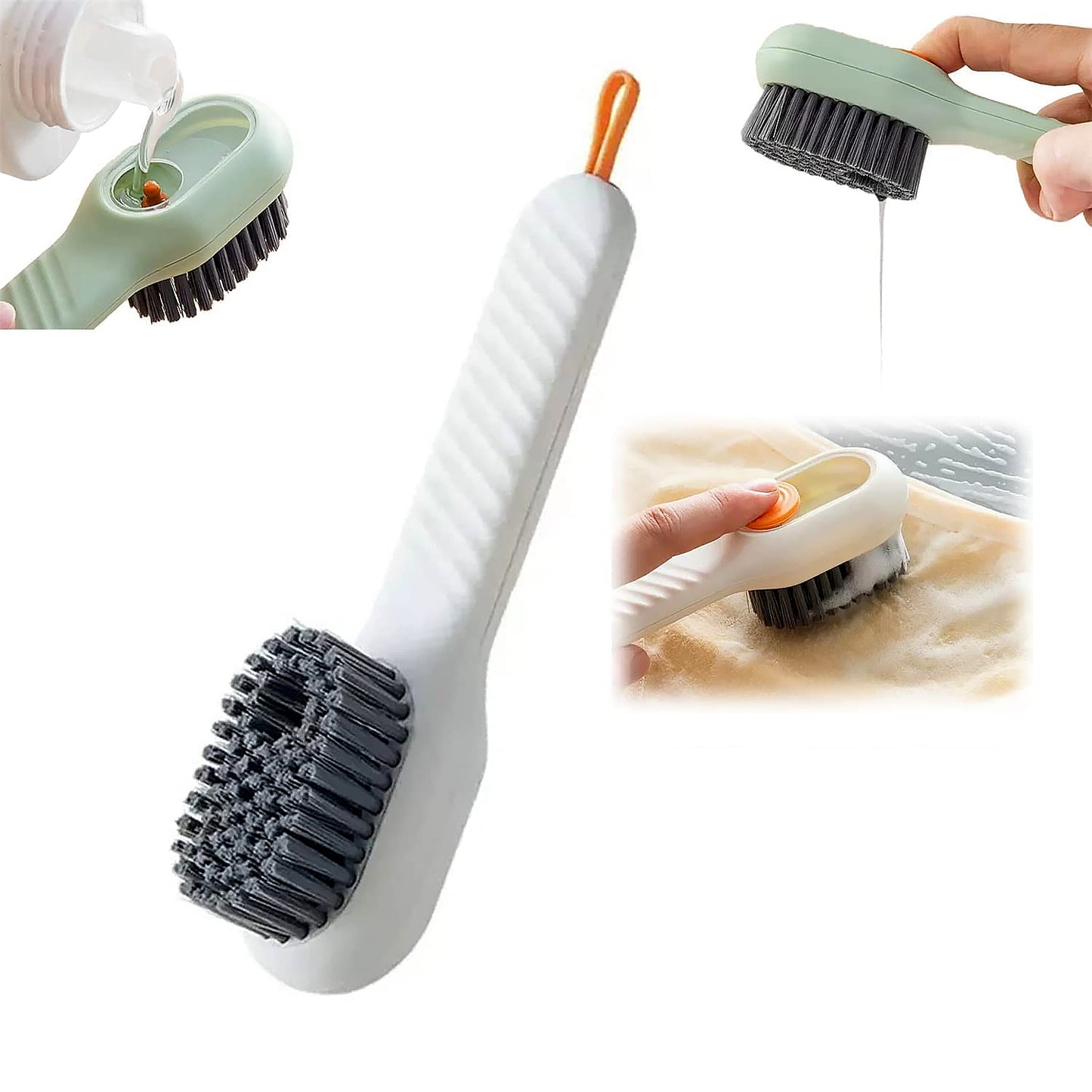17928 Multifunctional Scrubbing Brush With Liquid Soap Dispenser Cleaning Brush With Liquid Soap Dispenser Shoe Brush For Cleaning Cloth Cleaning Brush With Handleliquid Shoe Brush For Shoe Clothes (1 Pc)