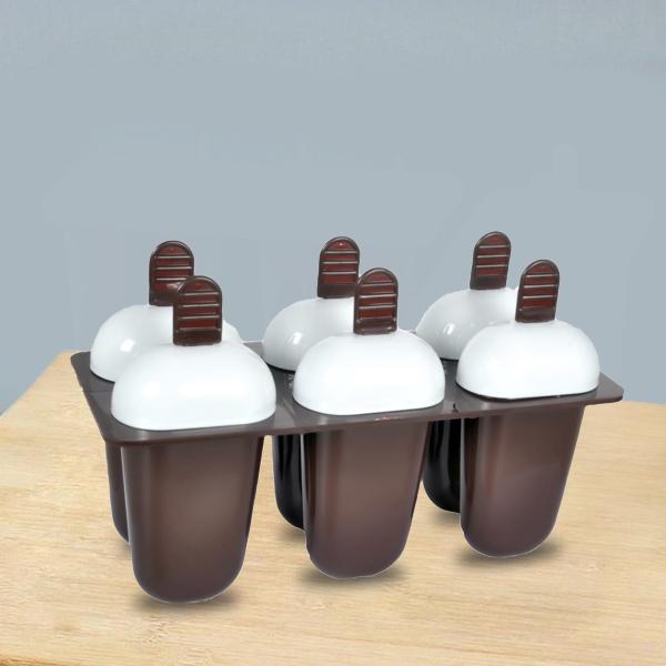 1148 Plastic Ice Candy Maker Kulfi Maker Moulds Set With 6 Cups (Multicolour)Easy-to-Use Ice Candy Moulds for Summer Fun