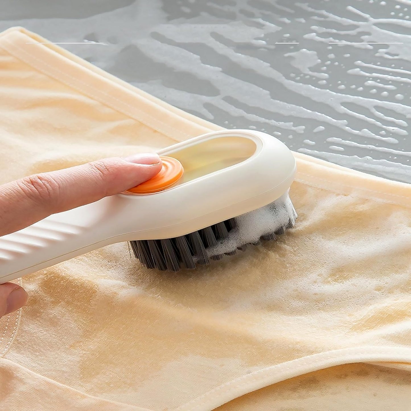 17928 Multifunctional Scrubbing Brush With Liquid Soap Dispenser Cleaning Brush With Liquid Soap Dispenser Shoe Brush For Cleaning Cloth Cleaning Brush With Handleliquid Shoe Brush For Shoe Clothes (1 Pc)
