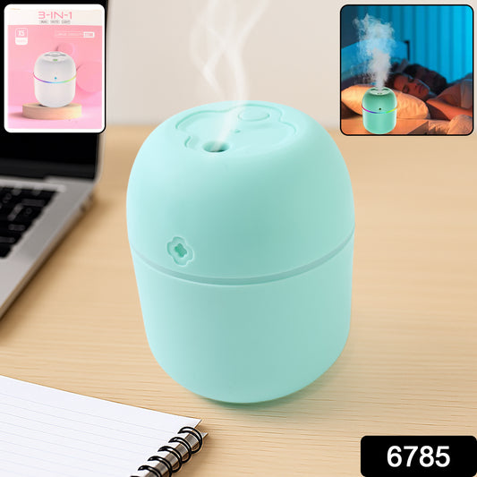 6785 Portable Lighting Mini Humidifier Usb Personal Desktop Air Humidifier For Baby Bedroom Travel Office Home With Light Cool Mist Humidifier Essential Oil Diffusers Cool Mist Humidifiers (250 Ml)