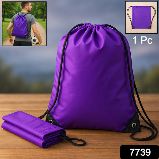 Water-resistant Nylon Drawstring Backpack Bag (1 Pc)