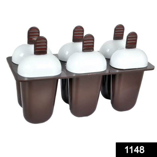 1148 Plastic Ice Candy Maker Kulfi Maker Moulds Set With 6 Cups (Multicolour)Easy-to-Use Ice Candy Moulds for Summer Fun