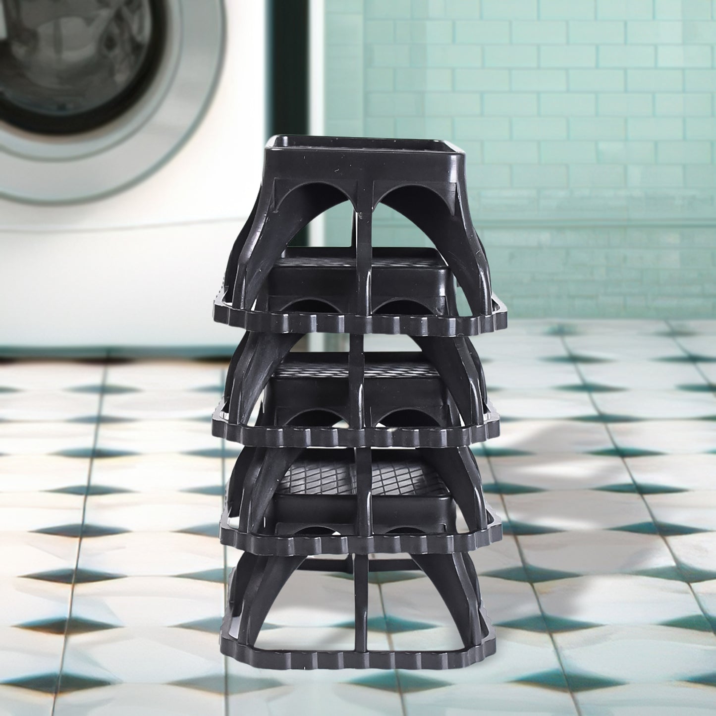 Multi-purpose Plastic Washing Machine Stand Heavy-Duty Adjustable Base (4 Pcs Set)