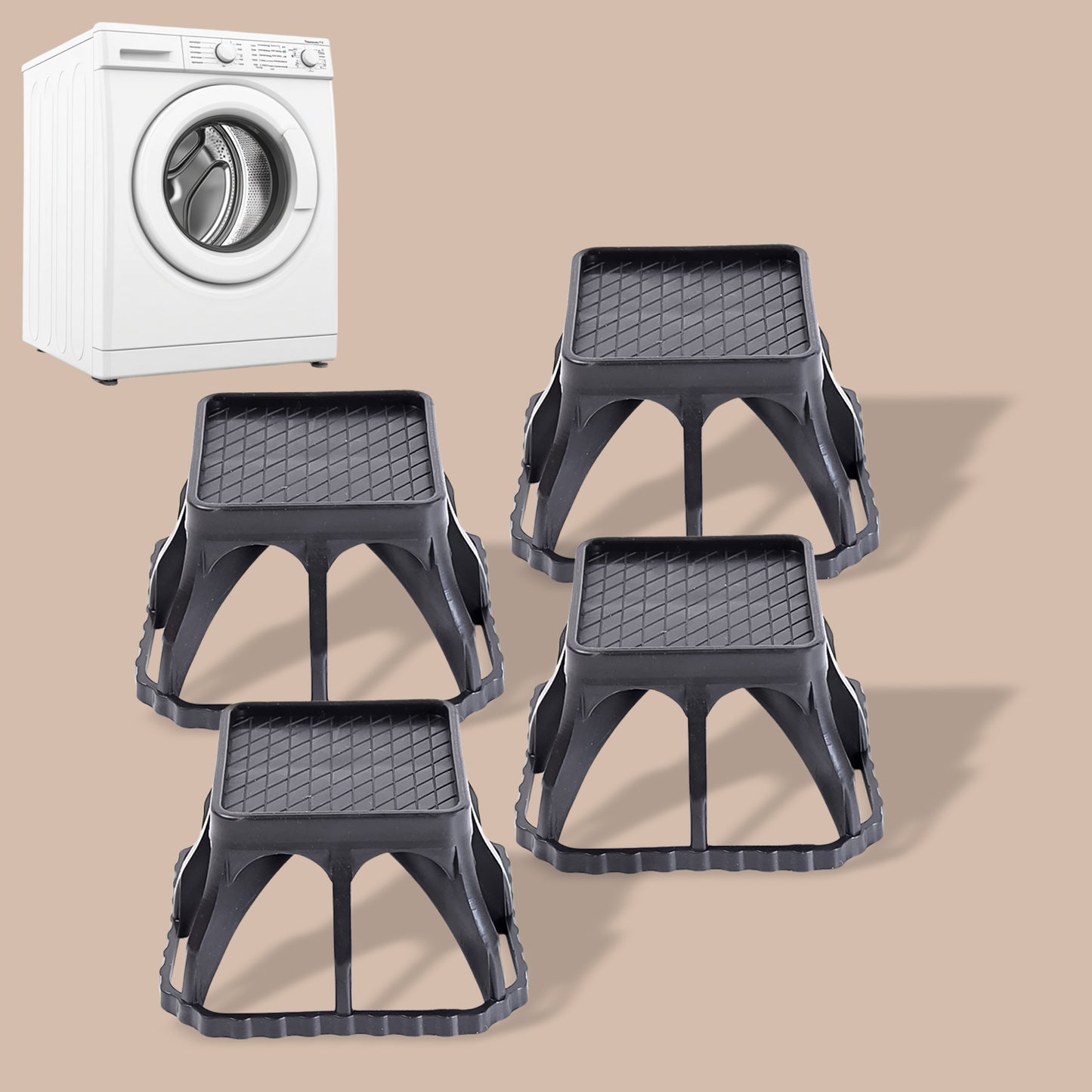 Multi-purpose Plastic Washing Machine Stand Heavy-Duty Adjustable Base (4 Pcs Set)