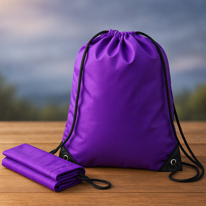 Water-resistant Nylon Drawstring Backpack Bag (1 Pc)